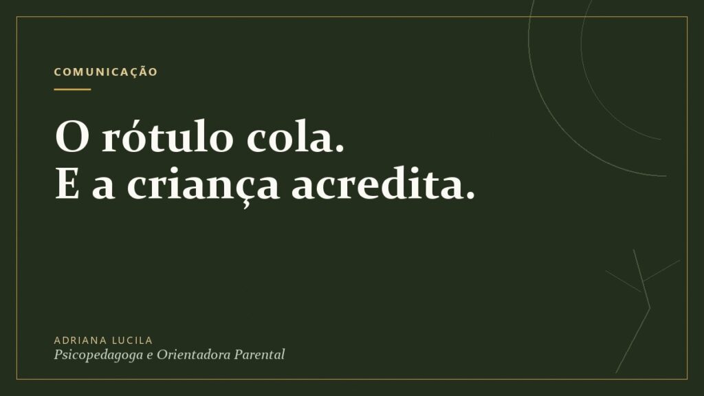 O rótulo cola e a criança acredita, capa do artigo sobre rótulos